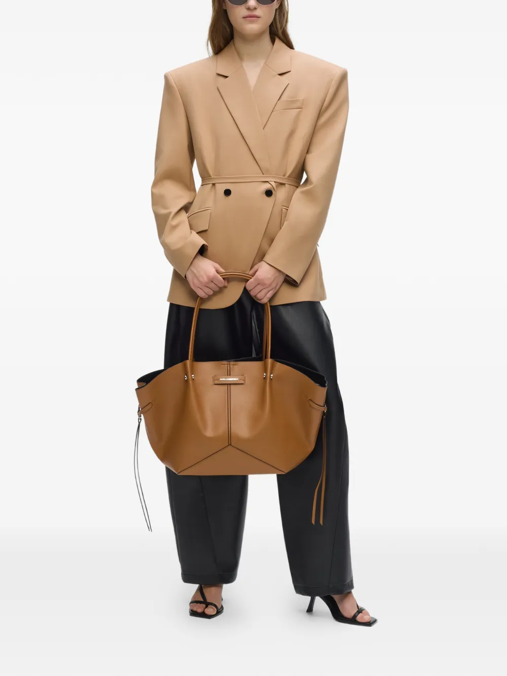 Karl Lagerfeld Medium K Pierced shopper Bruin