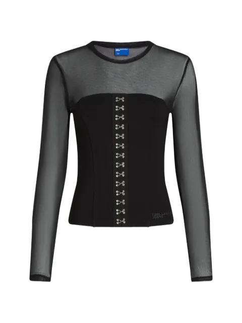 Karl Lagerfeld Jeans top con paneles de malla