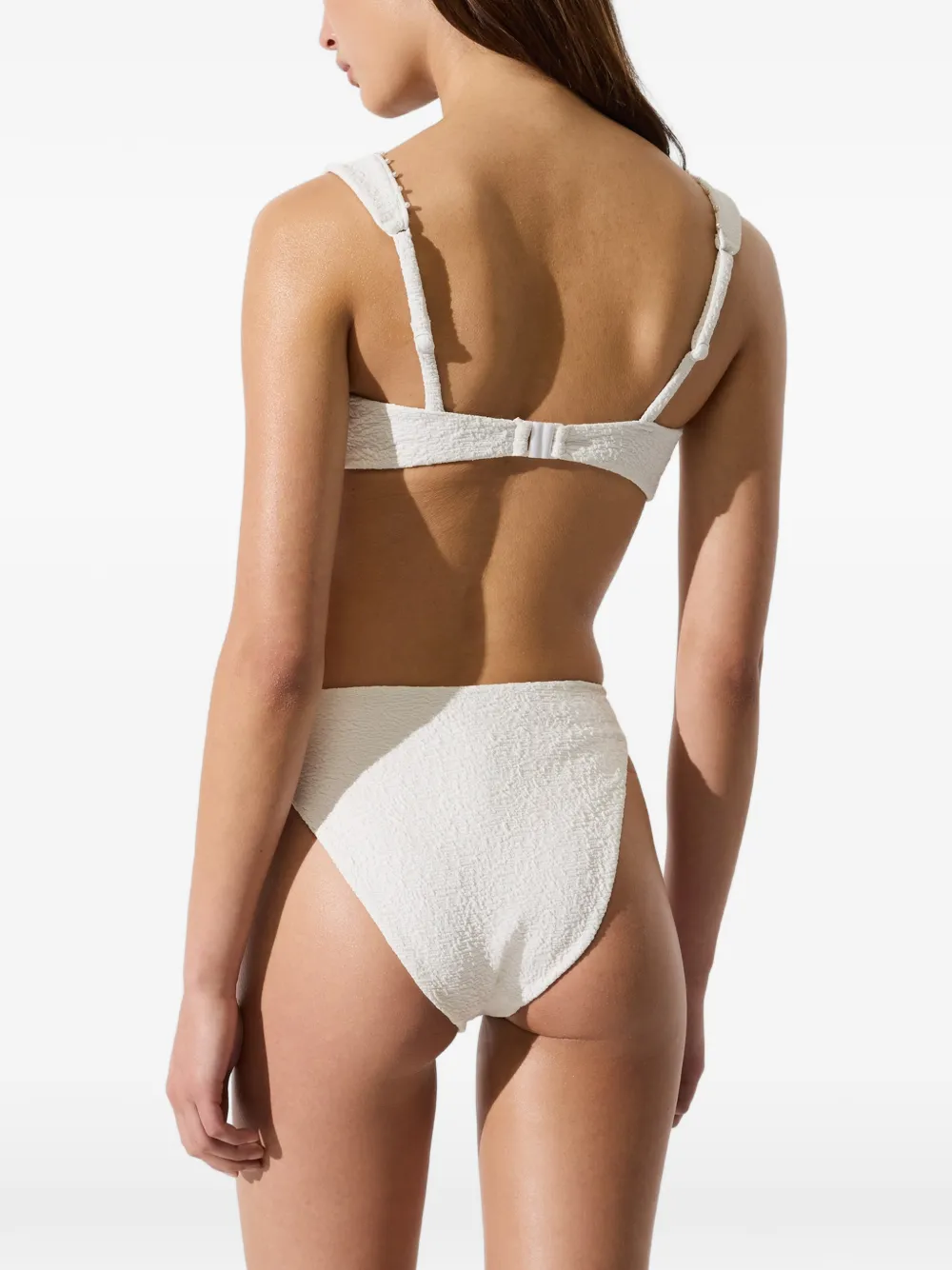 Karl Lagerfeld Bikinislip verfraaid met parels en textuur Wit