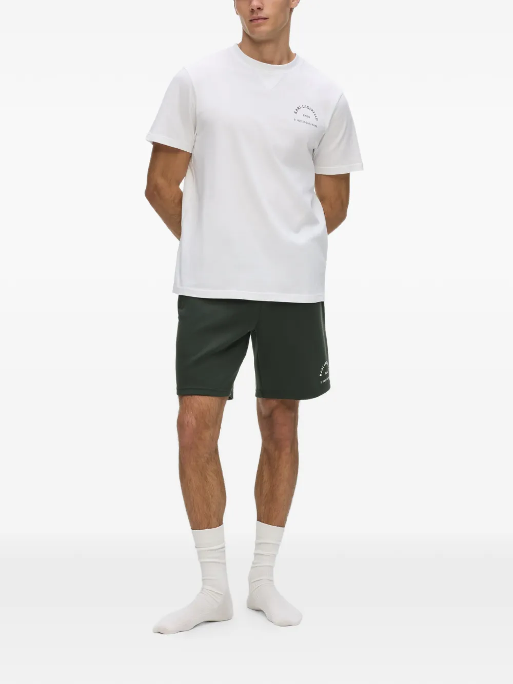 Karl Lagerfeld Rue St-Guillaume shorts logoprint Groen