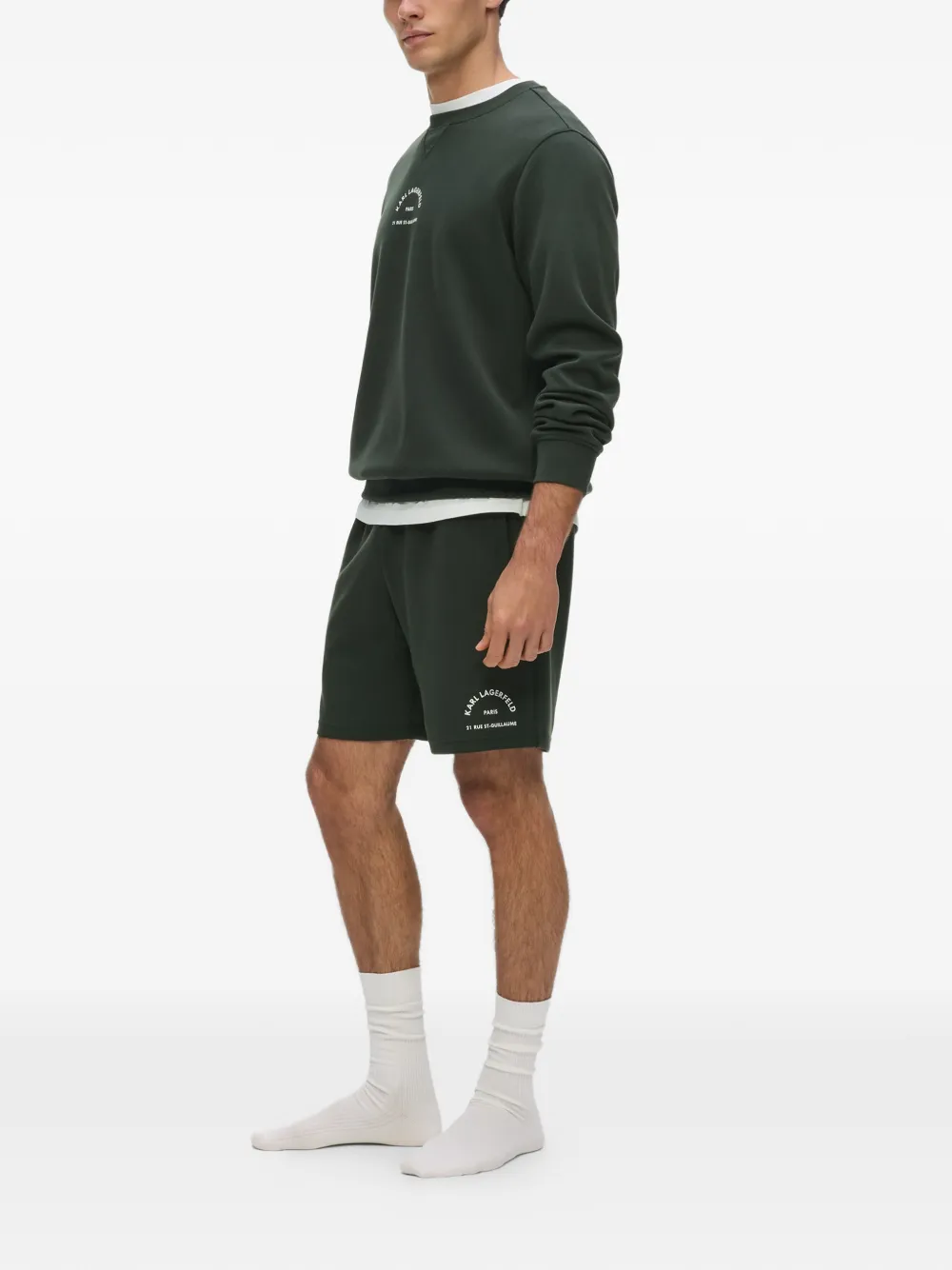 Karl Lagerfeld Rue St-Guillaume shorts logoprint Groen