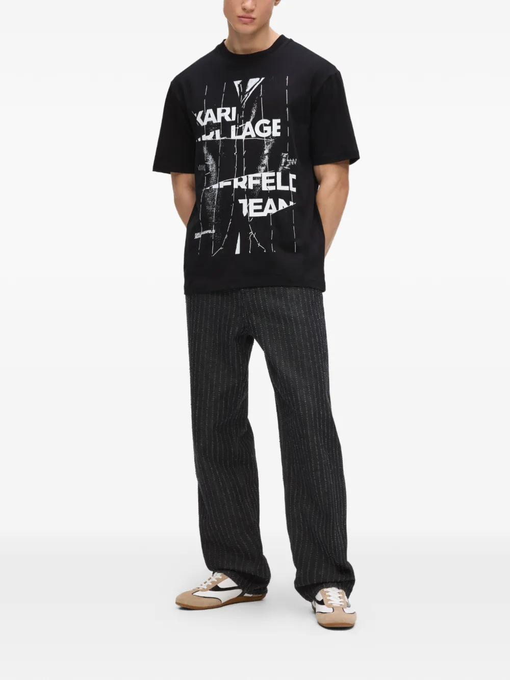 Karl Lagerfeld Jeans T-shirt met logoprint Zwart