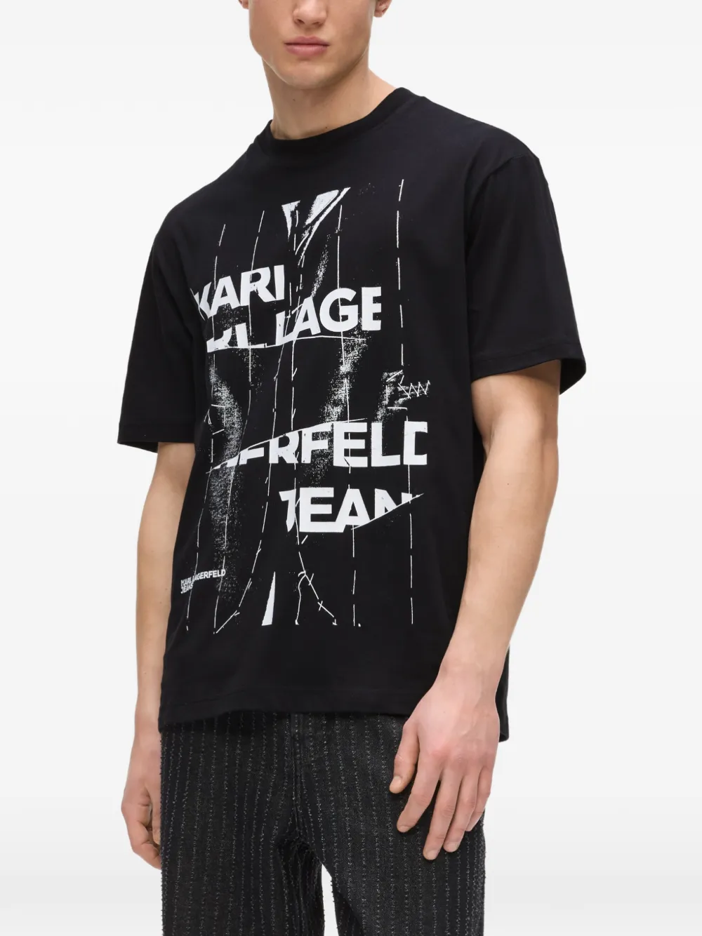 Karl Lagerfeld Jeans T-shirt met logoprint Zwart