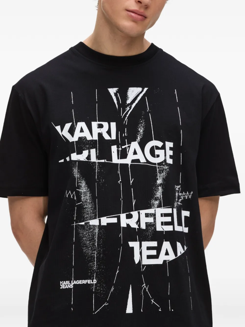 Karl Lagerfeld Jeans T-shirt met logoprint Zwart