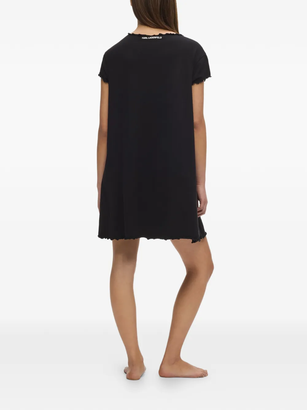 Karl Lagerfeld Ikon Choupette katoenen pyjamashirt met strik-detail Zwart