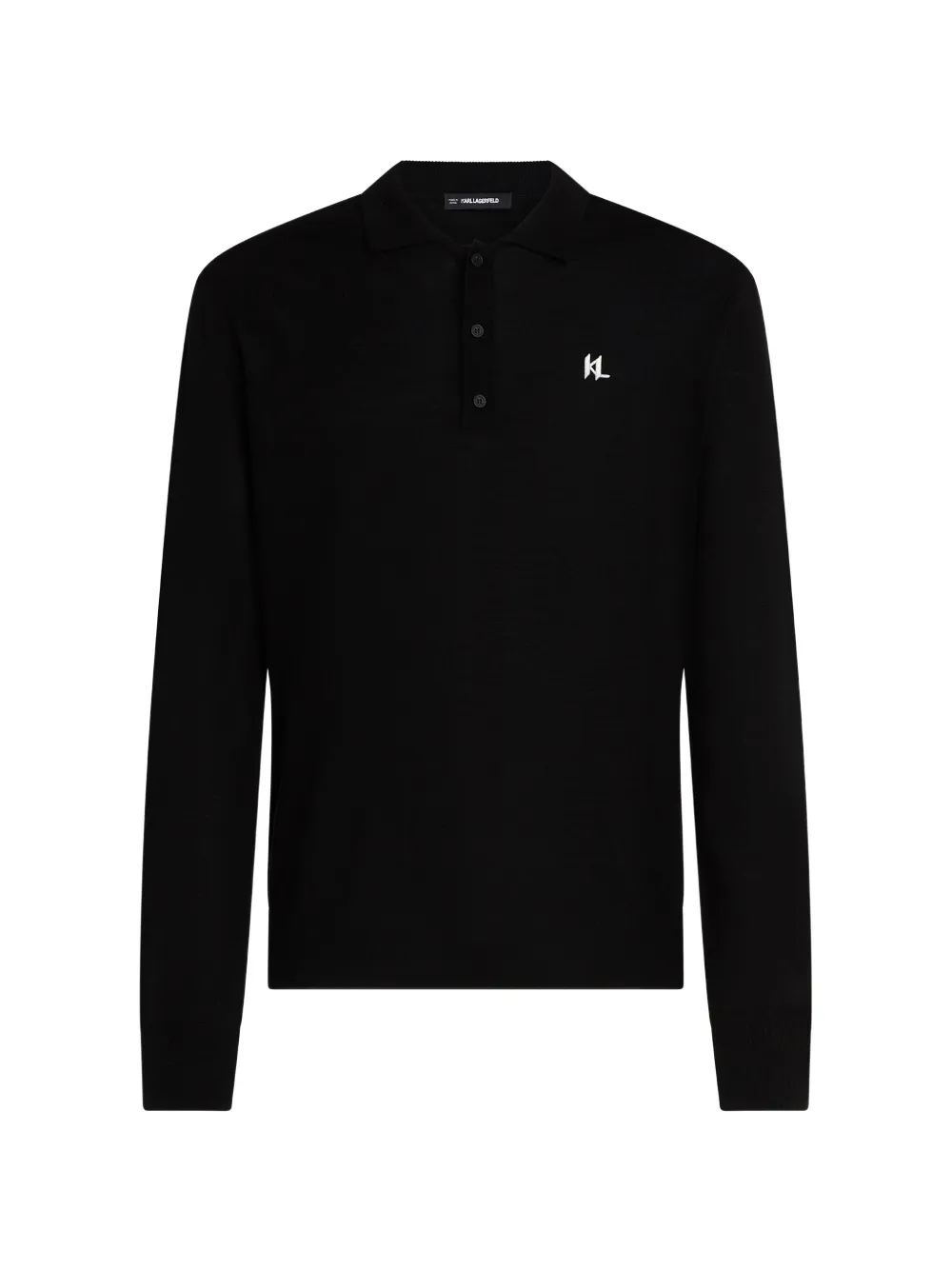 Karl Lagerfeld logo-embroidered polo shirt - Nero