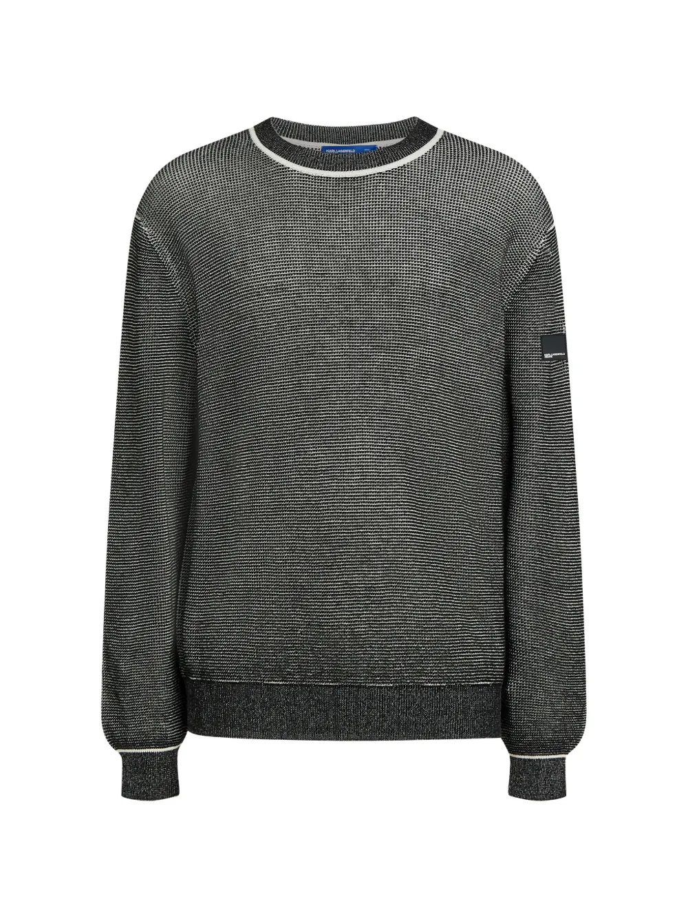 Karl Lagerfeld Jeans Pullover mit Waffelstrick-Muster - Schwarz