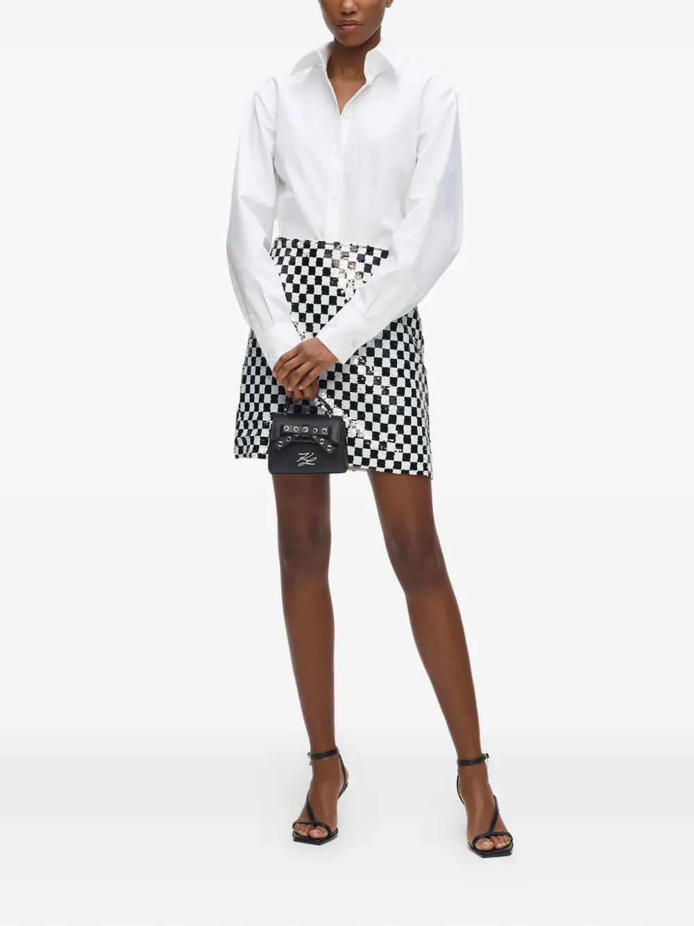 Karl Lagerfeld K Autograph tas verfraaid met ringlets en handgreep Zwart