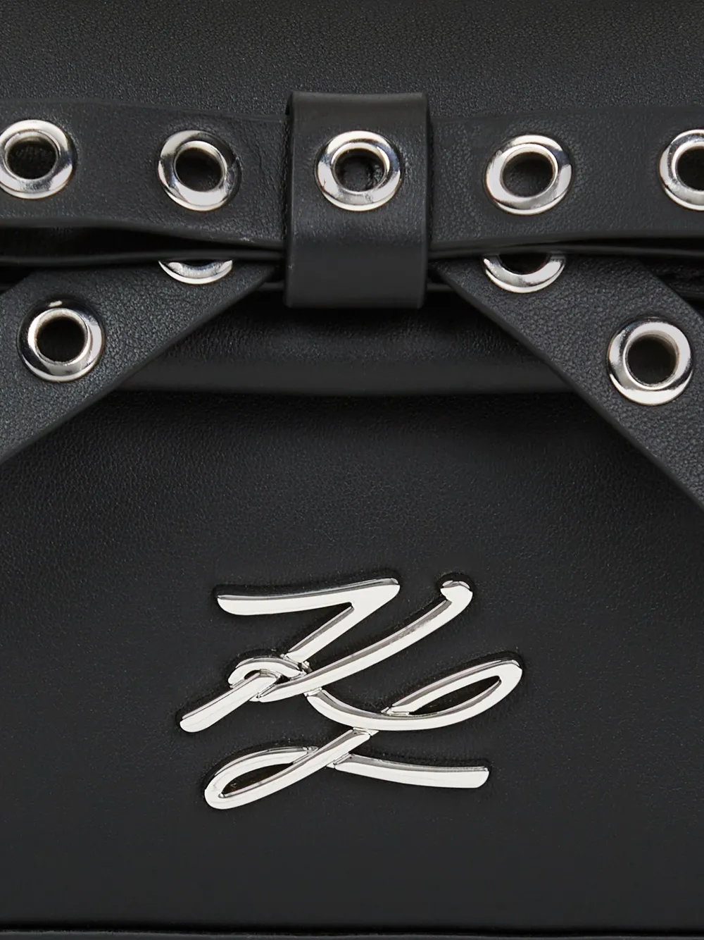 Karl Lagerfeld K Autograph tas verfraaid met ringlets en handgreep Zwart