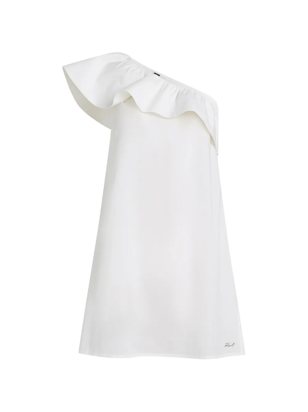 Karl Lagerfeld ruffled one-shoulder beach dress - Bianco