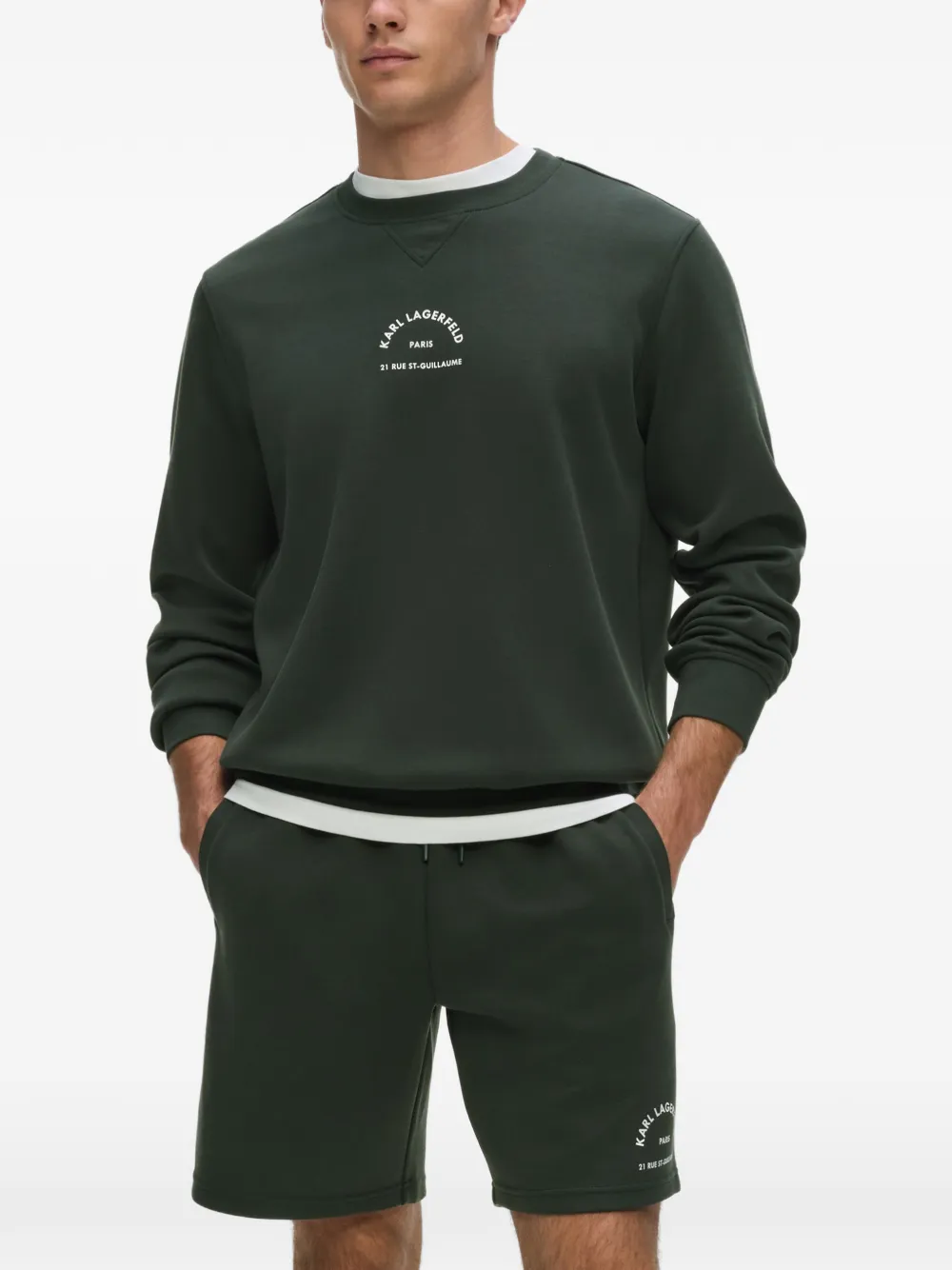 Karl Lagerfeld Rue St-Guillaume trui met logoprint Groen