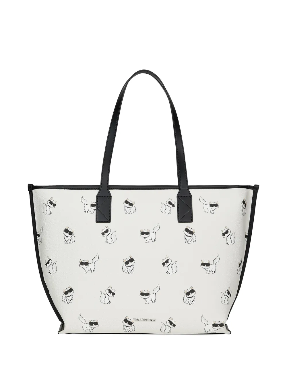 Karl Lagerfeld Ikon Choupette print tote bag - White