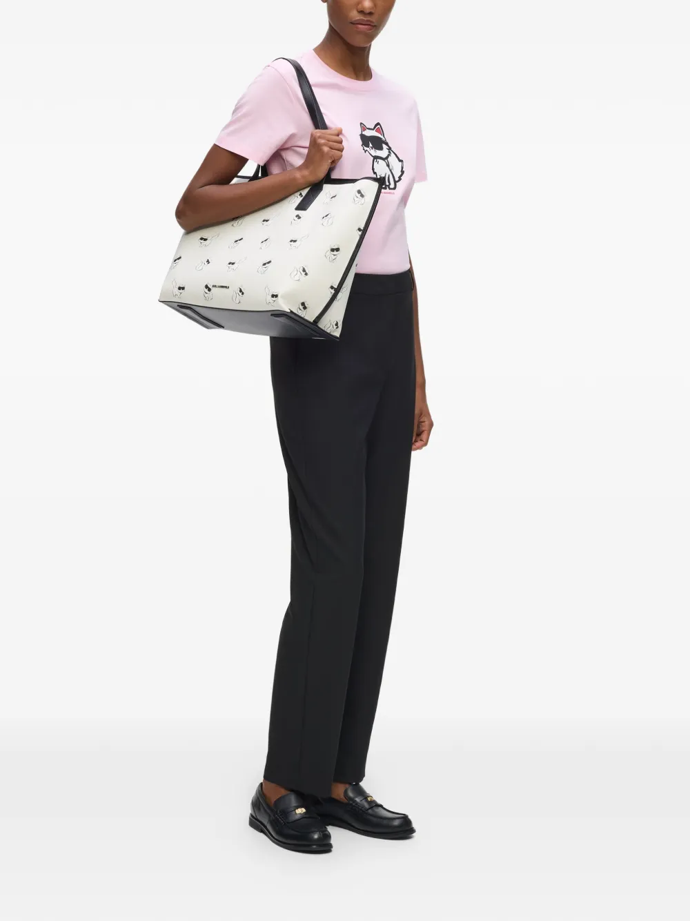 Karl Lagerfeld Ikon Choupette shopper Wit
