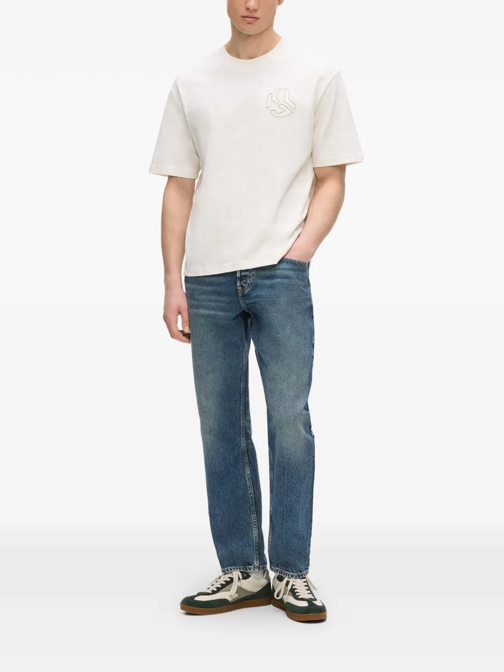 Karl Lagerfeld Jeans met toelopende pijpen Blauw