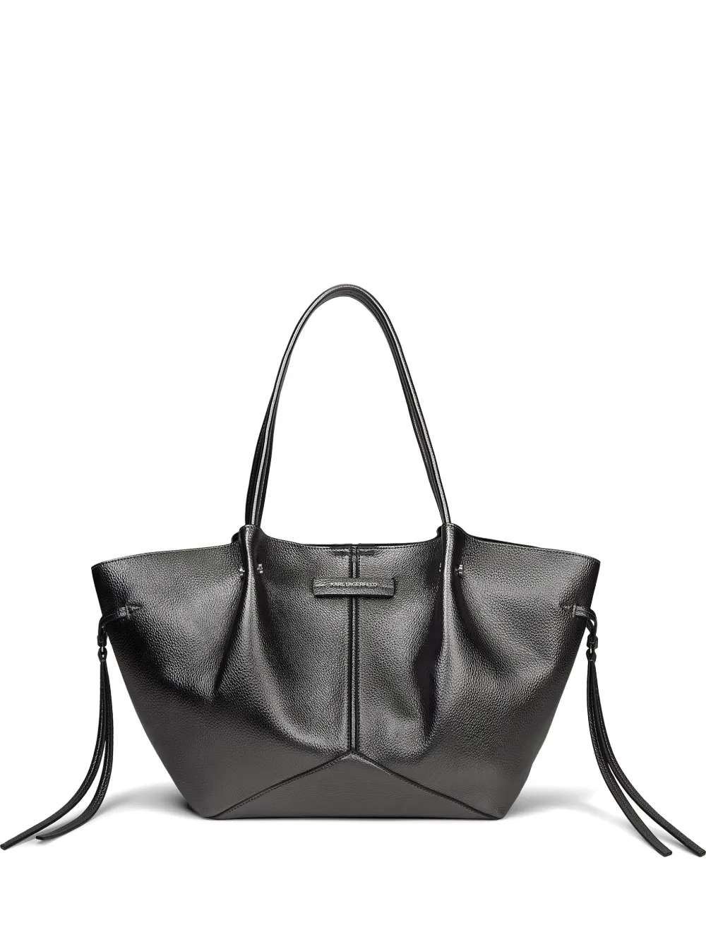 Karl Lagerfeld K/Pierced metallic tote bag - Grigio