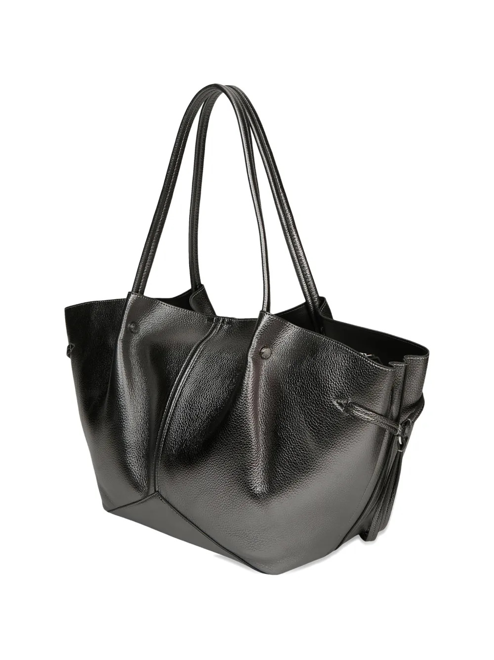 Karl Lagerfeld K Pierced metallic shopper Grijs