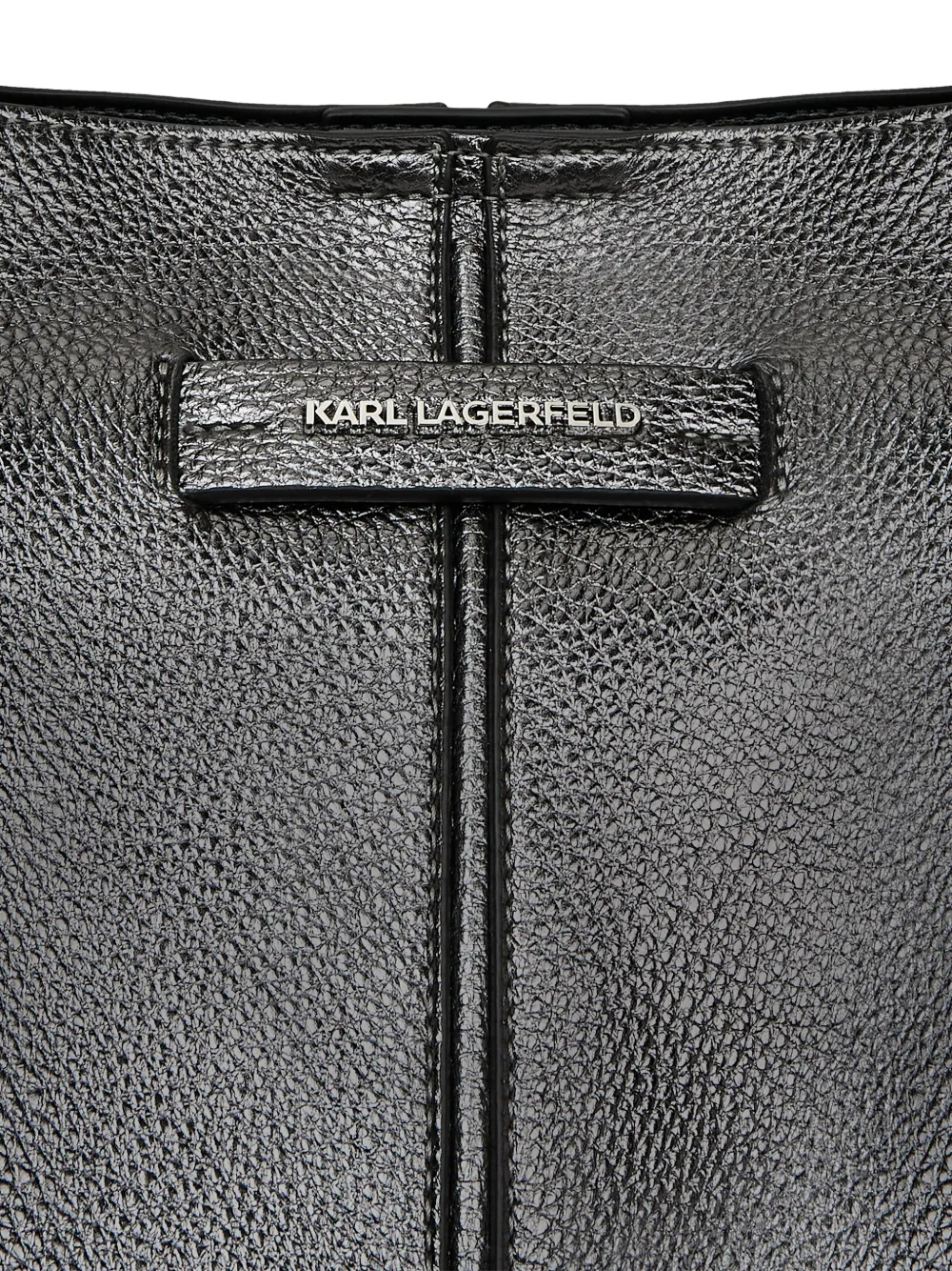 Karl Lagerfeld K Pierced metallic shopper Grijs