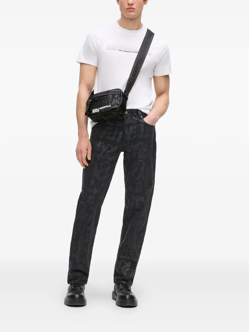 Karl Lagerfeld Jeans Cameratas met logoprint Zwart