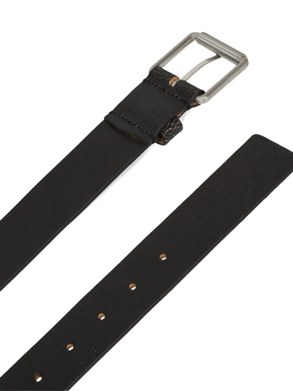 Karl Lagerfeld Jeans Leren riem met gegraveerd logo Zwart