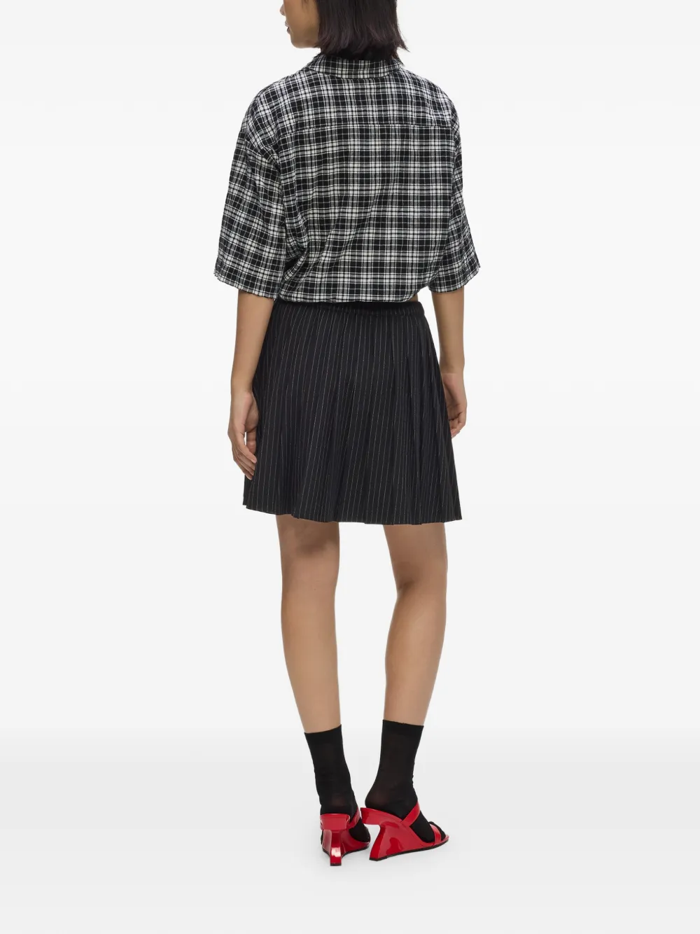 Karl Lagerfeld Jeans Mini-rok met plooien en krijtstreep Zwart