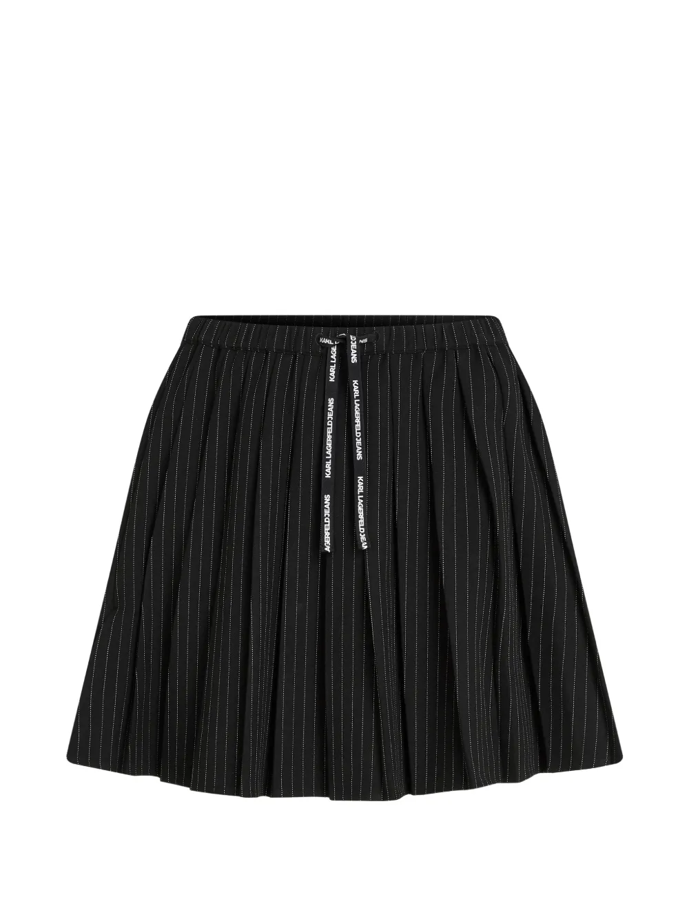 Karl Lagerfeld Jeans pinstripe pleated mini skirt - Nero