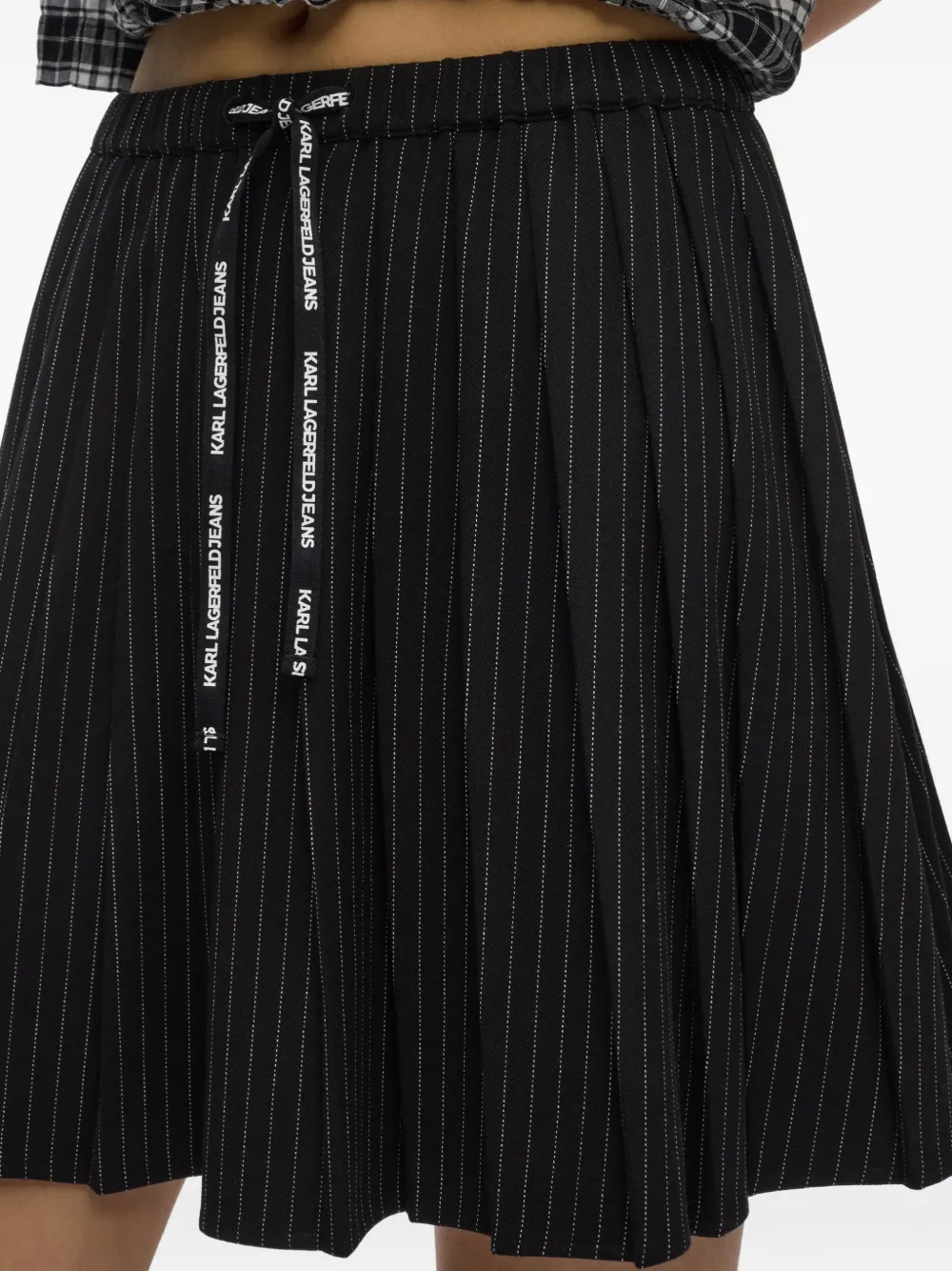 Karl Lagerfeld Jeans Mini-rok met plooien en krijtstreep Zwart