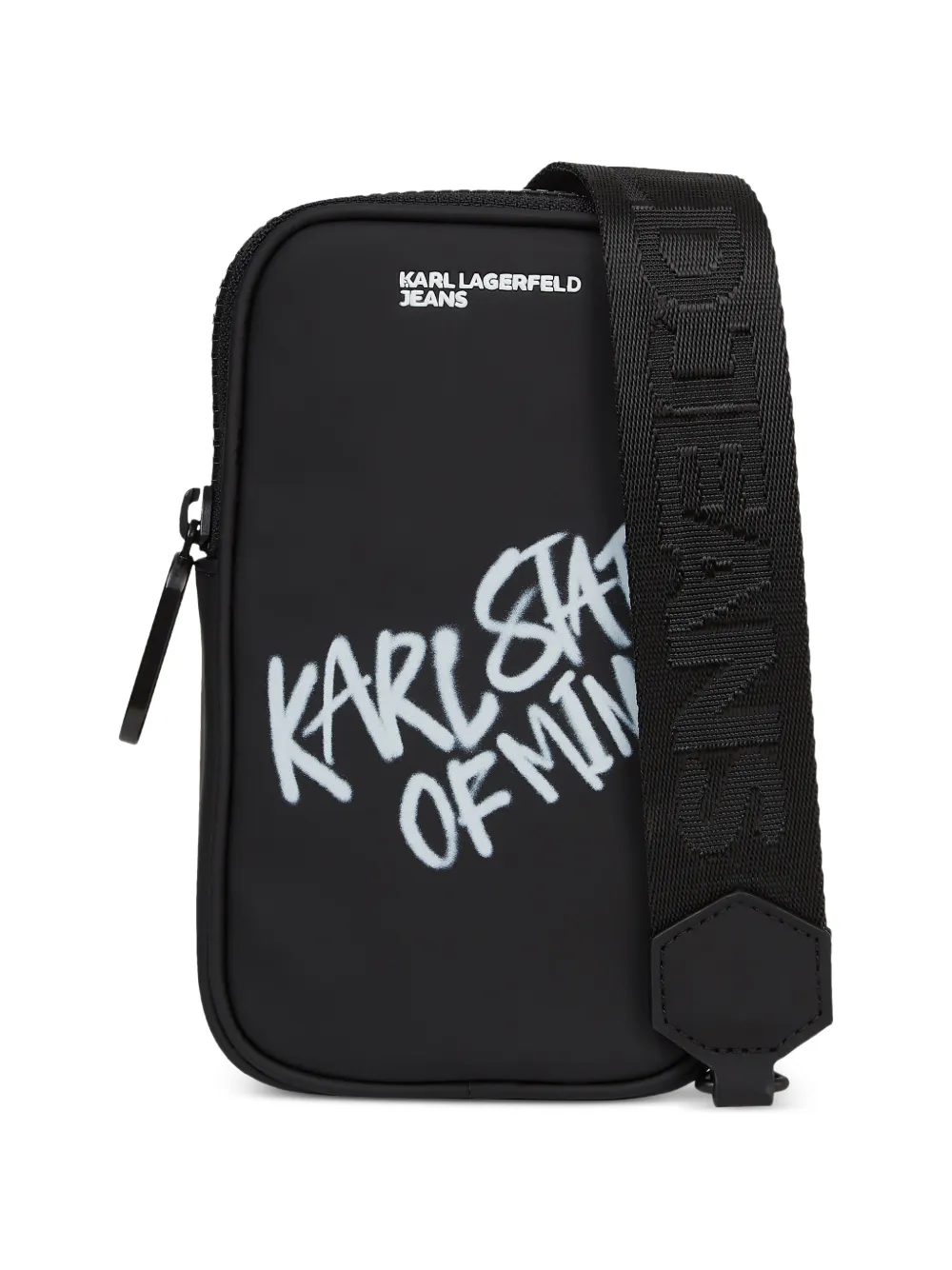 Karl Lagerfeld Jeans logo-print zip-around phone pouch - Nero