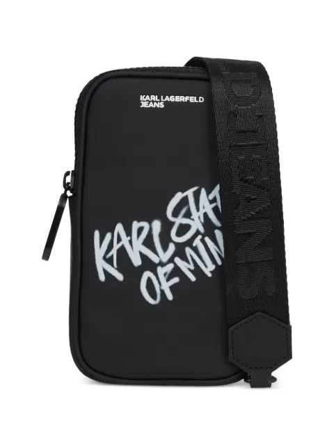 Karl Lagerfeld Jeans logo-print zip-around phone pouch