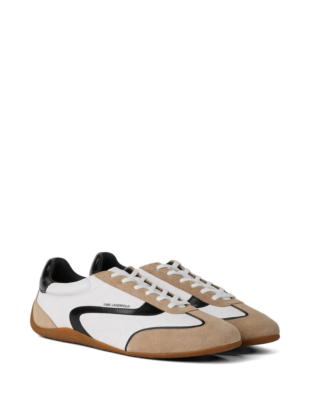 Karl Lagerfeld Jeans Devon leren sneakers met vlakken Wit