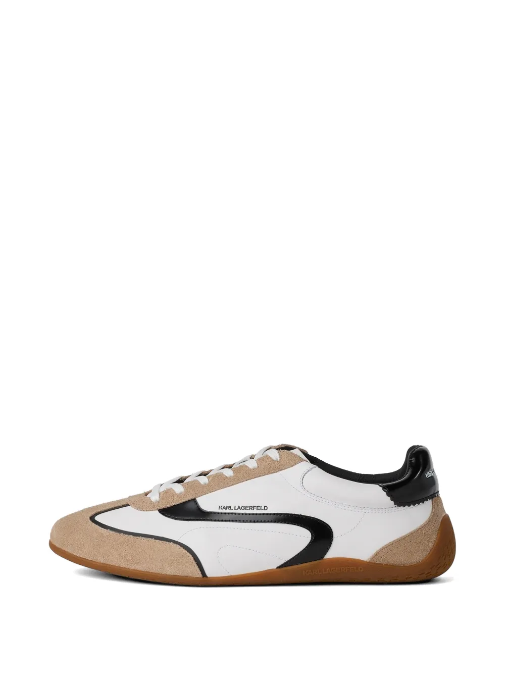 Karl Lagerfeld Jeans Devon leren sneakers met vlakken Wit