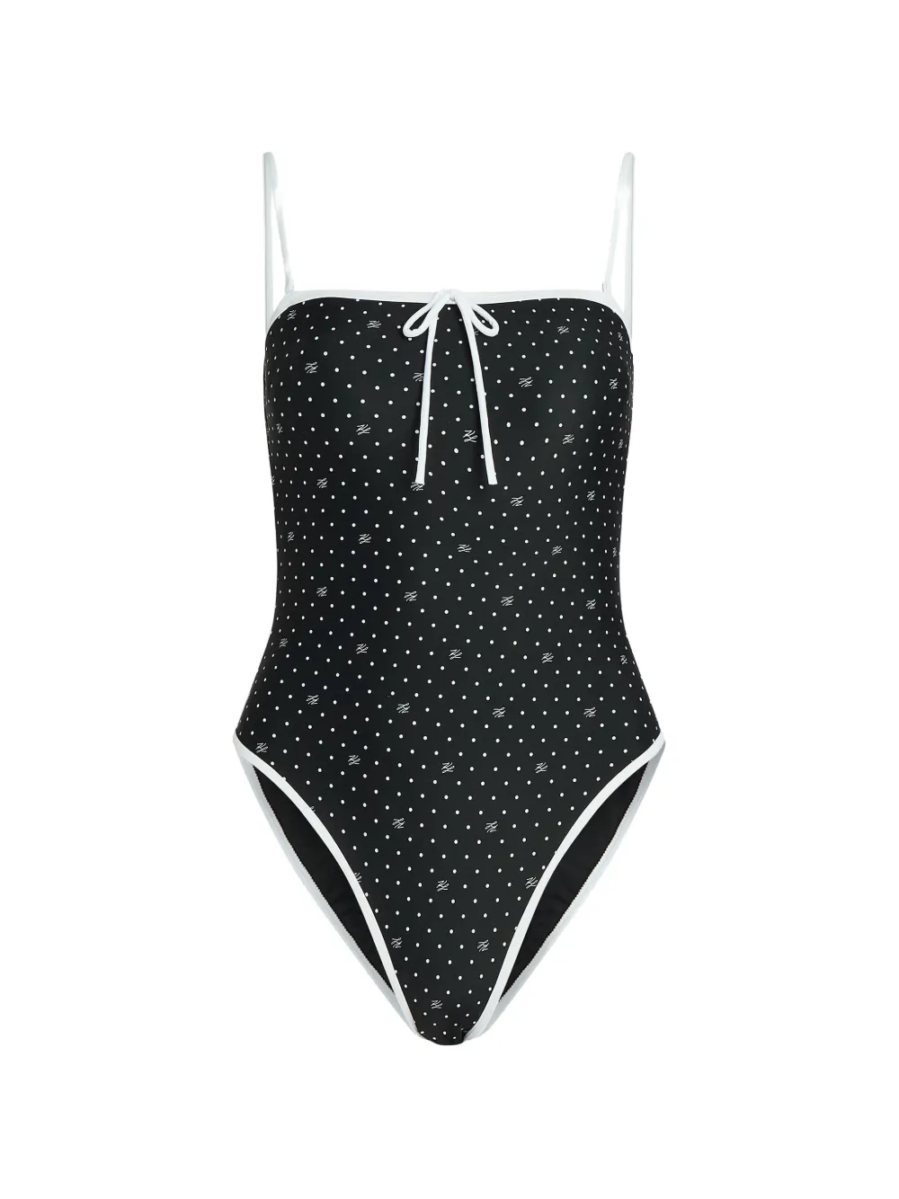 Karl Lagerfeld Costume da bagno a pois - Nero
