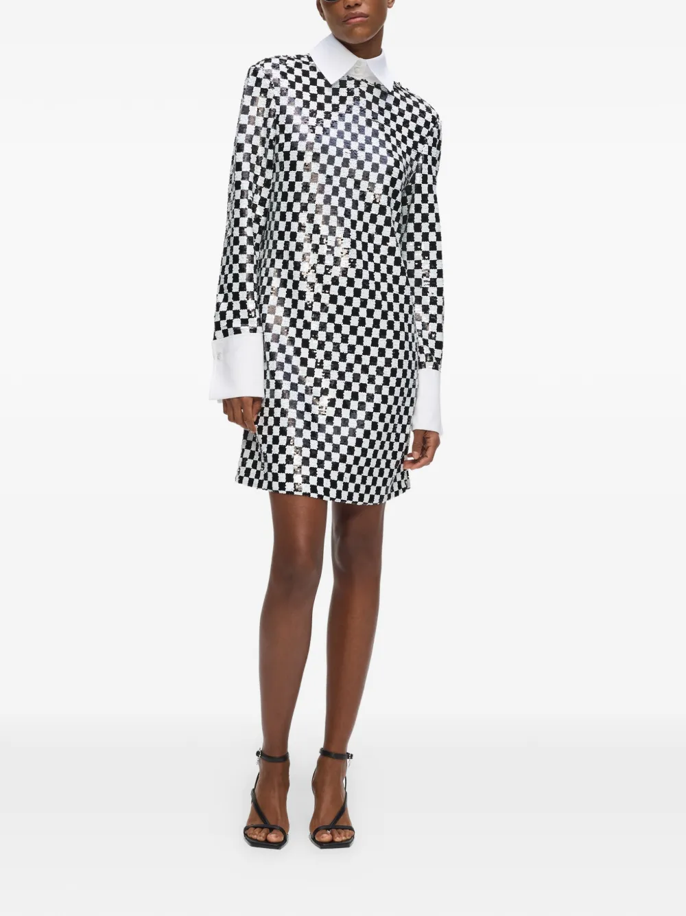 Karl Lagerfeld Geruite mini-jurk verfraaid met pailletten Zwart
