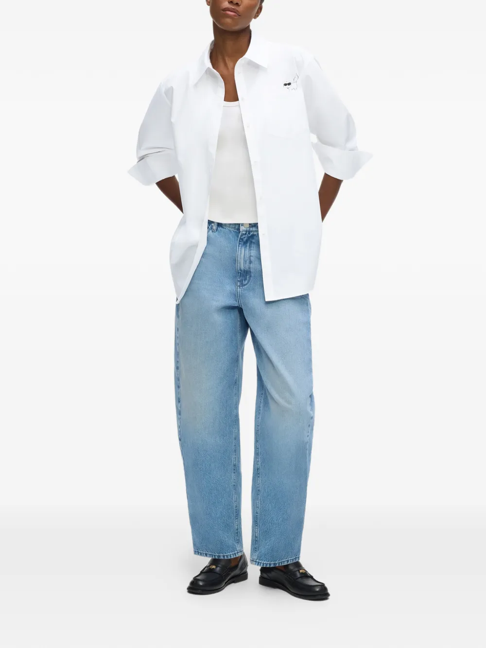 Karl Lagerfeld Ikon Choupette blouse Wit