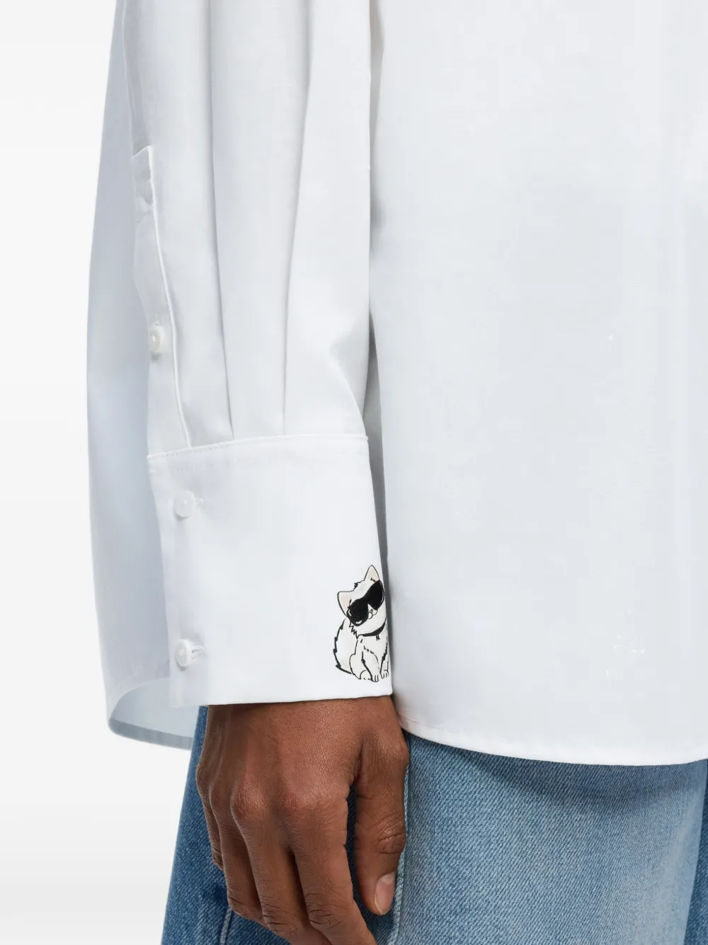 Karl Lagerfeld Ikon Choupette blouse Wit