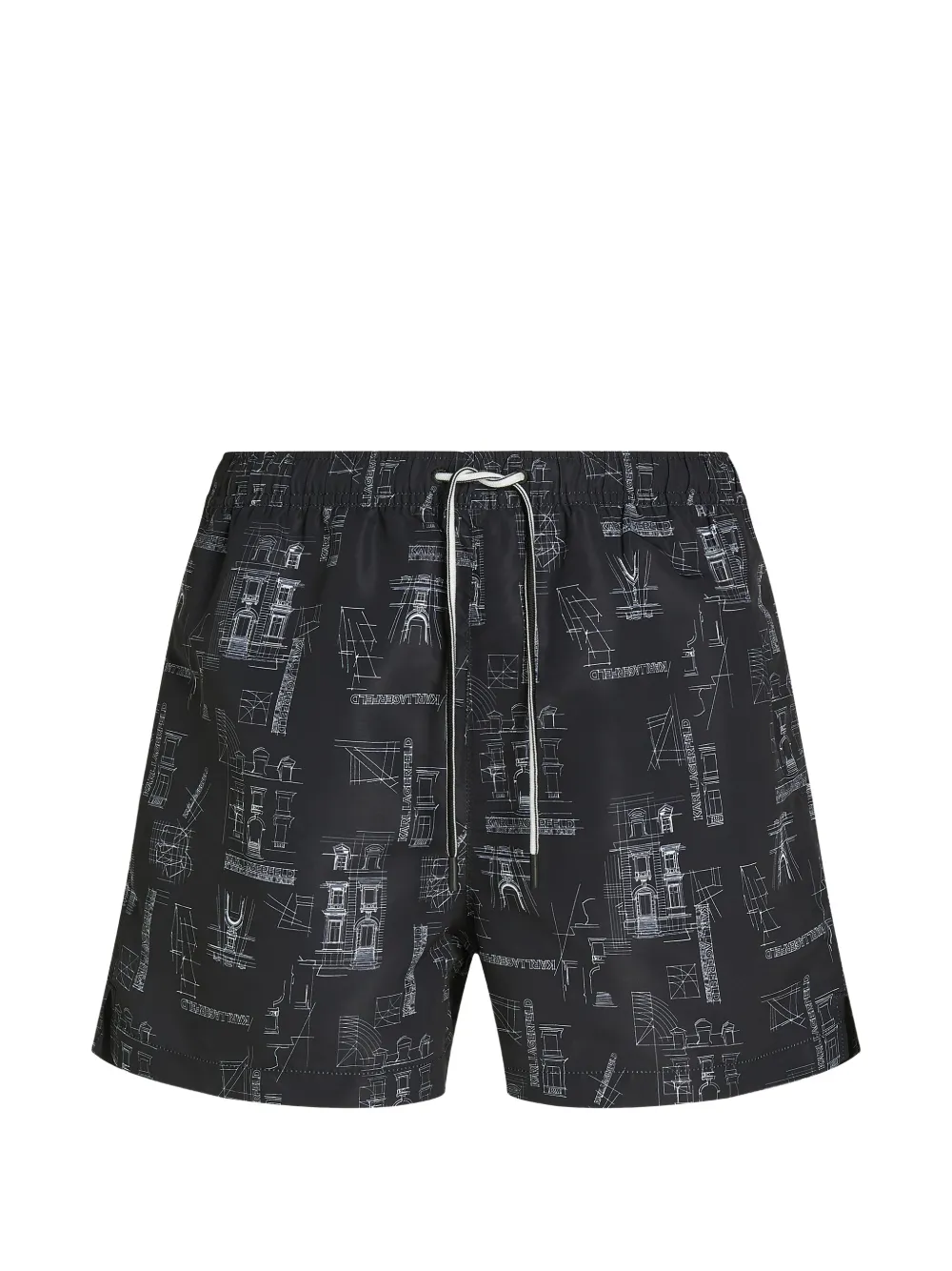Karl Lagerfeld Rue St-Guillaume sketch swim shorts - Schwarz