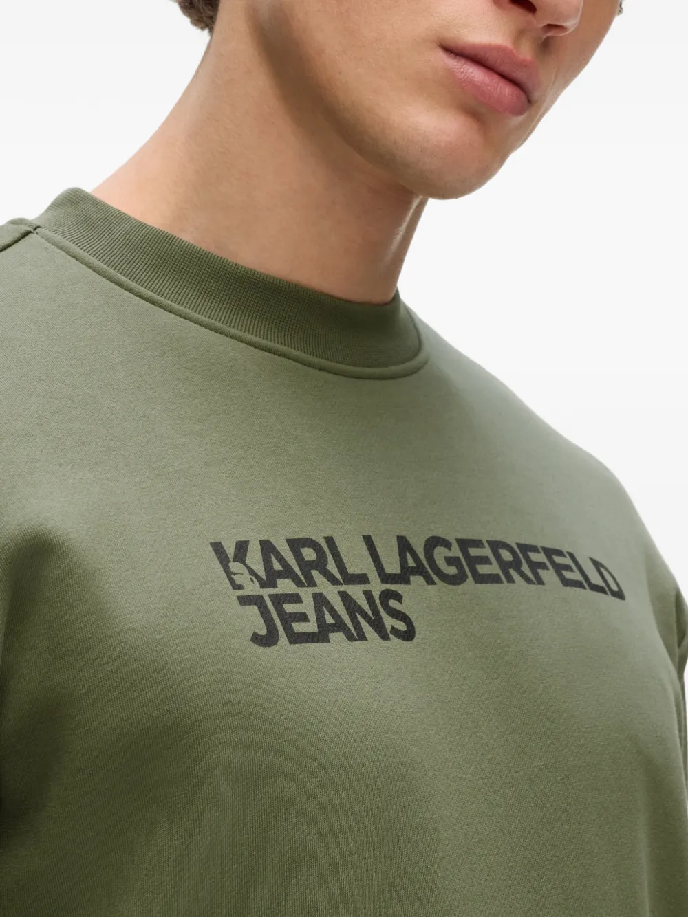 Karl Lagerfeld Jeans Sweater met logoprint Groen