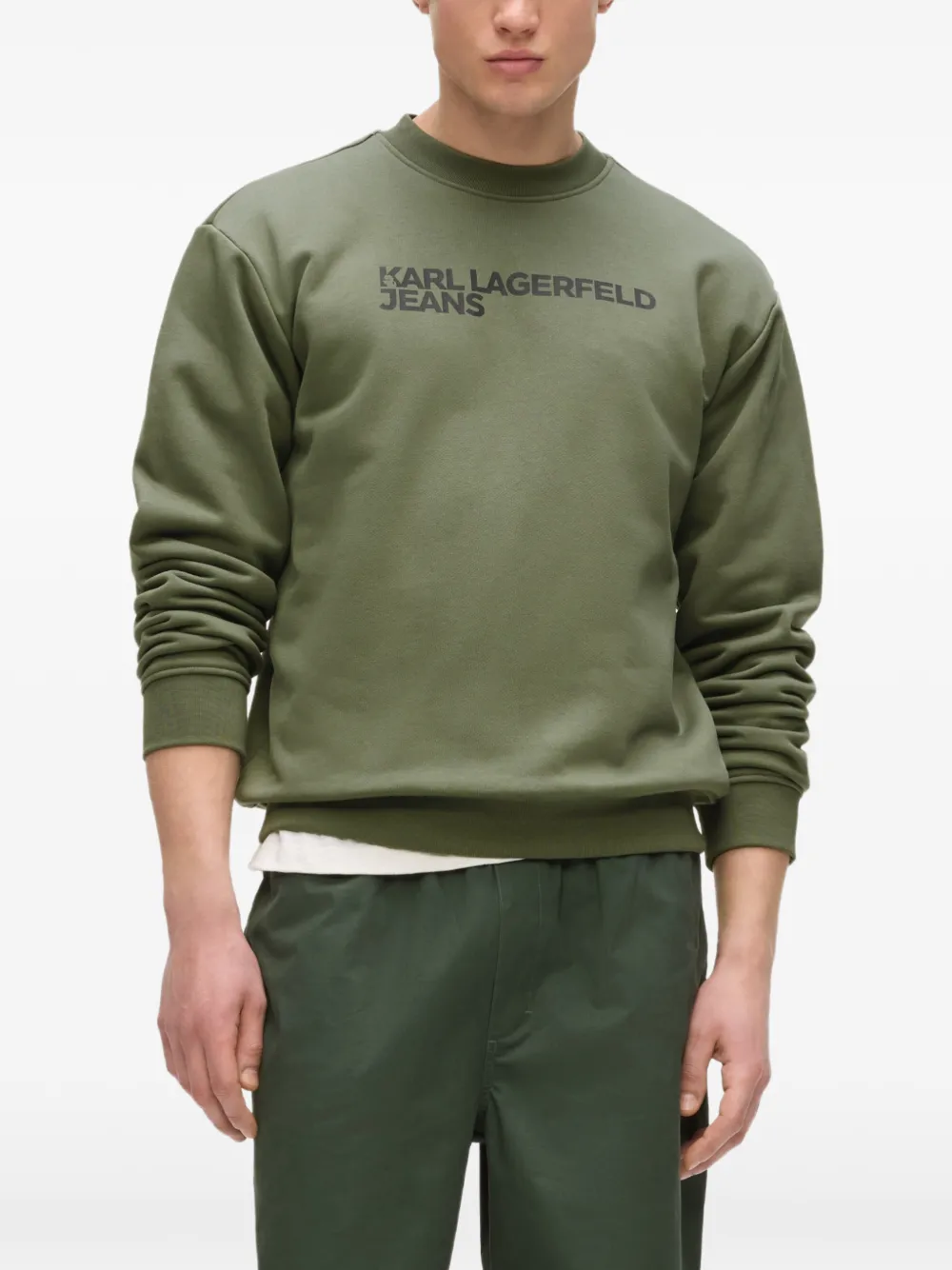 Karl Lagerfeld Jeans Sweater met logoprint Groen