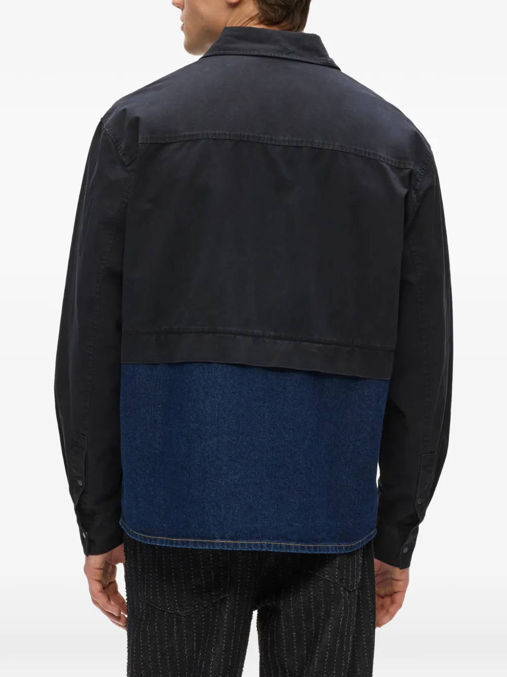 Karl Lagerfeld Jeans Shirtjack met rits en gemixt vlak Zwart