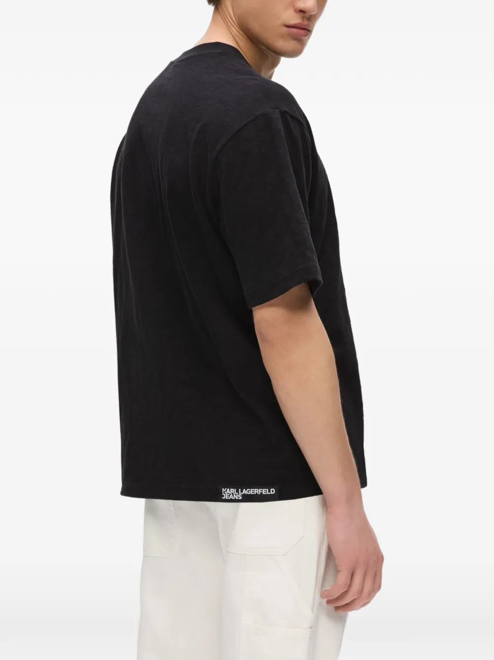 Karl Lagerfeld Jeans T-shirt met geborduurd logo Zwart