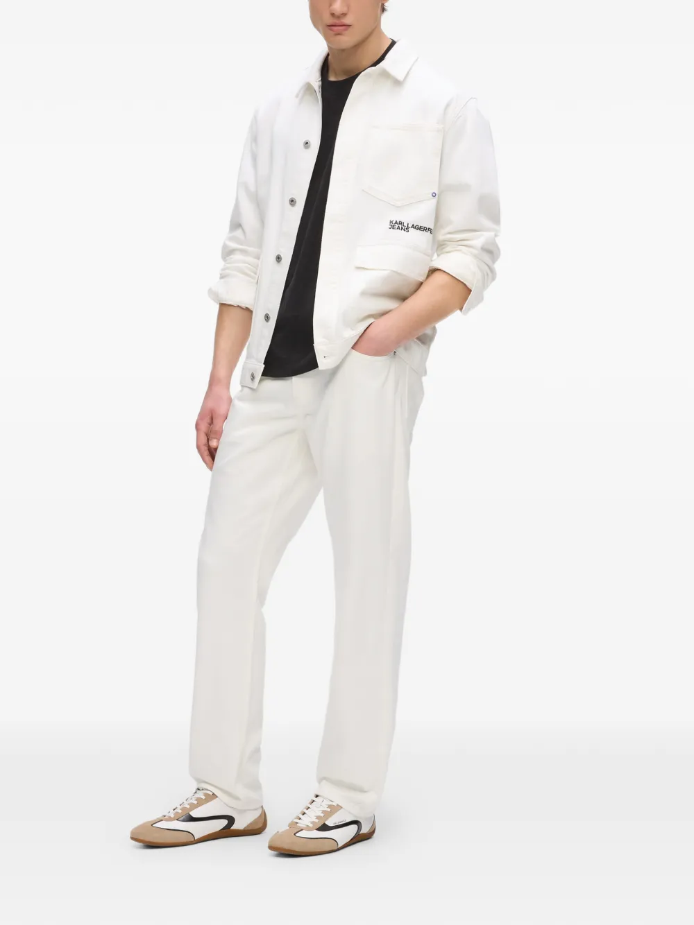 Karl Lagerfeld Jeans T-shirt met geborduurd logo Zwart