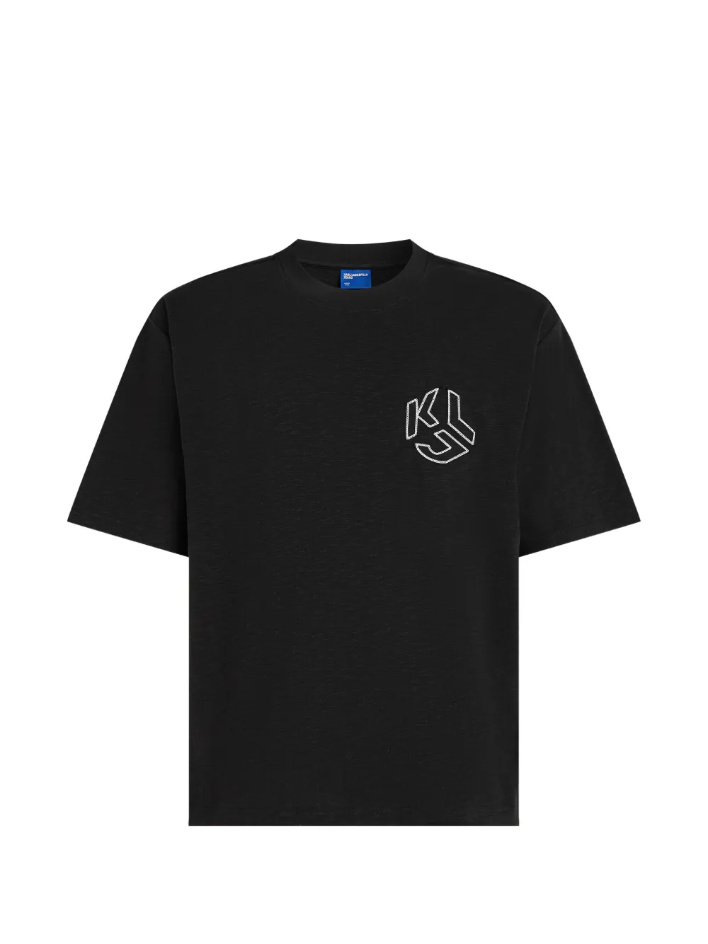 Karl Lagerfeld Jeans T-Shirt mit Logo-Stickerei - Schwarz