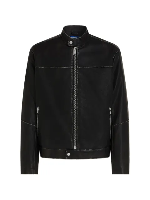 Karl Lagerfeld Jeans slogan-print distressed jacket