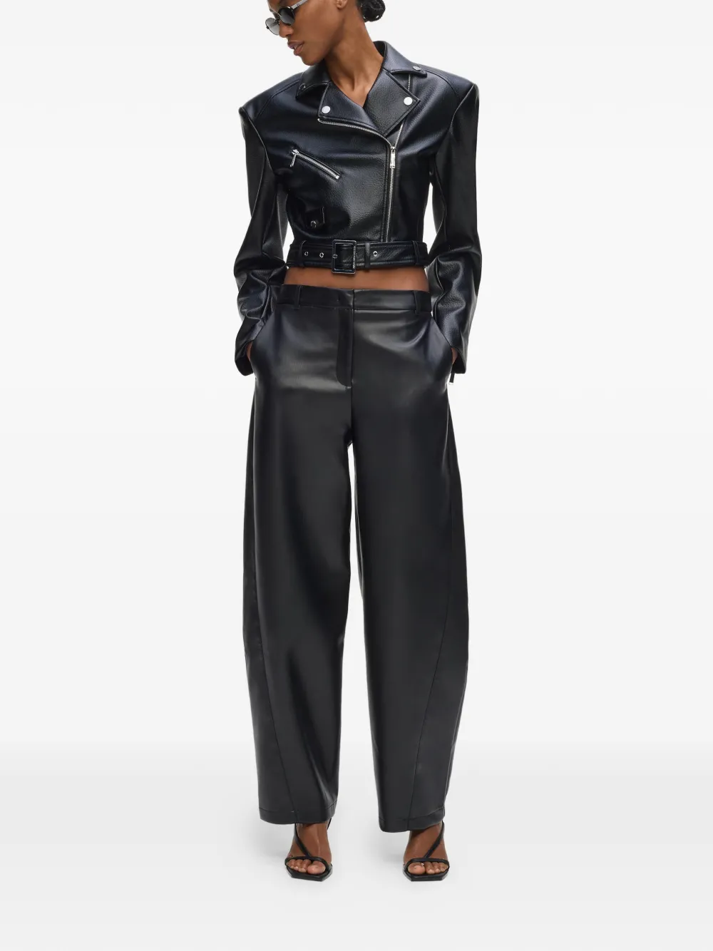 Karl Lagerfeld Bikerjack met riem Zwart
