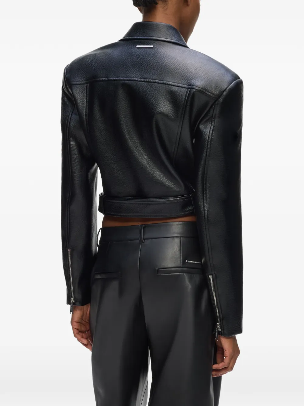 Karl Lagerfeld Bikerjack met riem Zwart