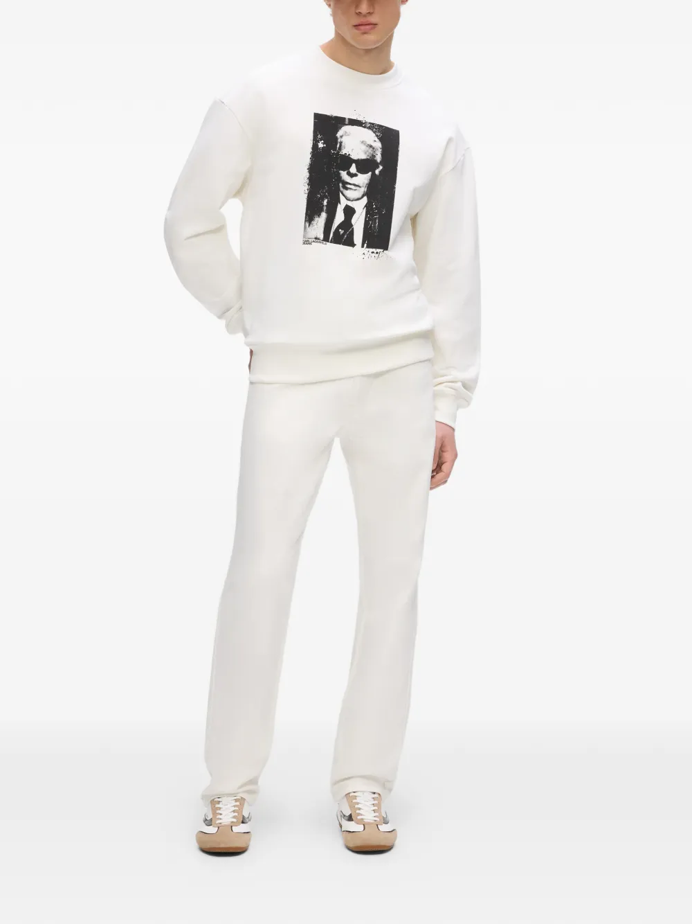 Karl Lagerfeld Jeans Sweater met print Beige
