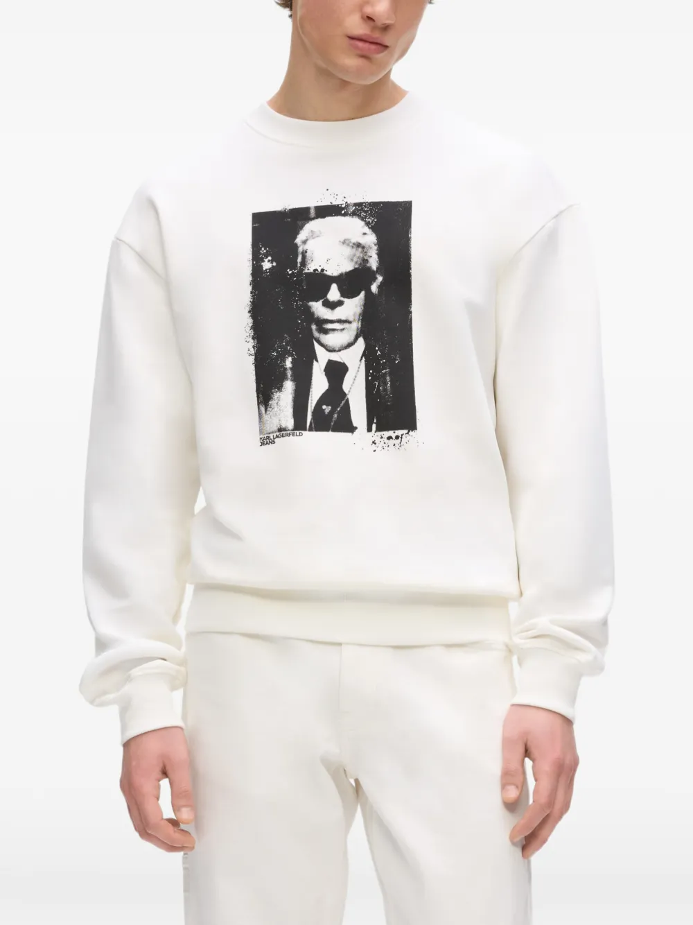 Karl Lagerfeld Jeans Sweater met print Beige