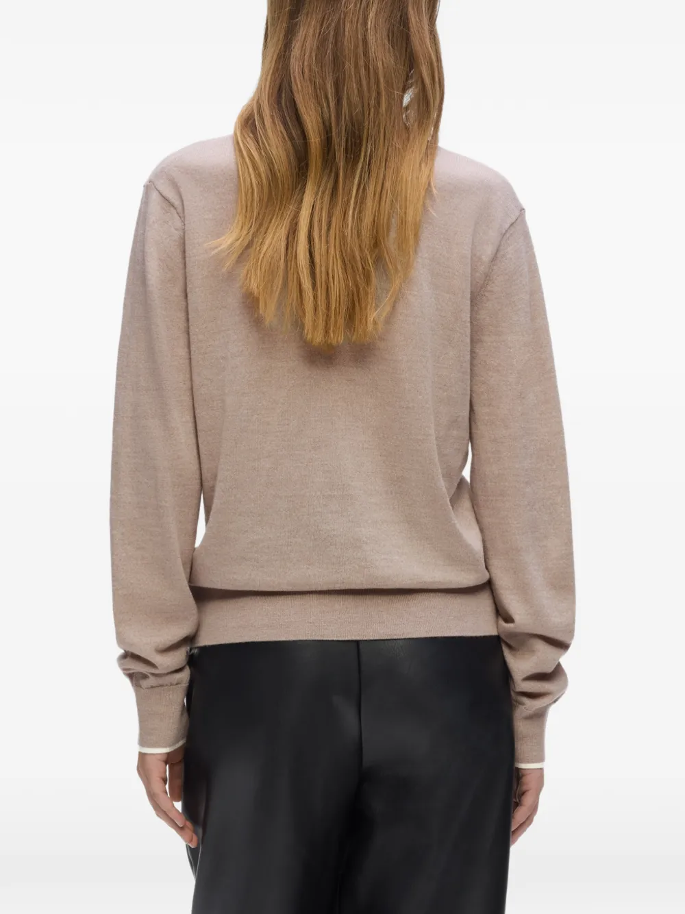 Karl Lagerfeld Vest van merinowol met geborduurd logo Beige