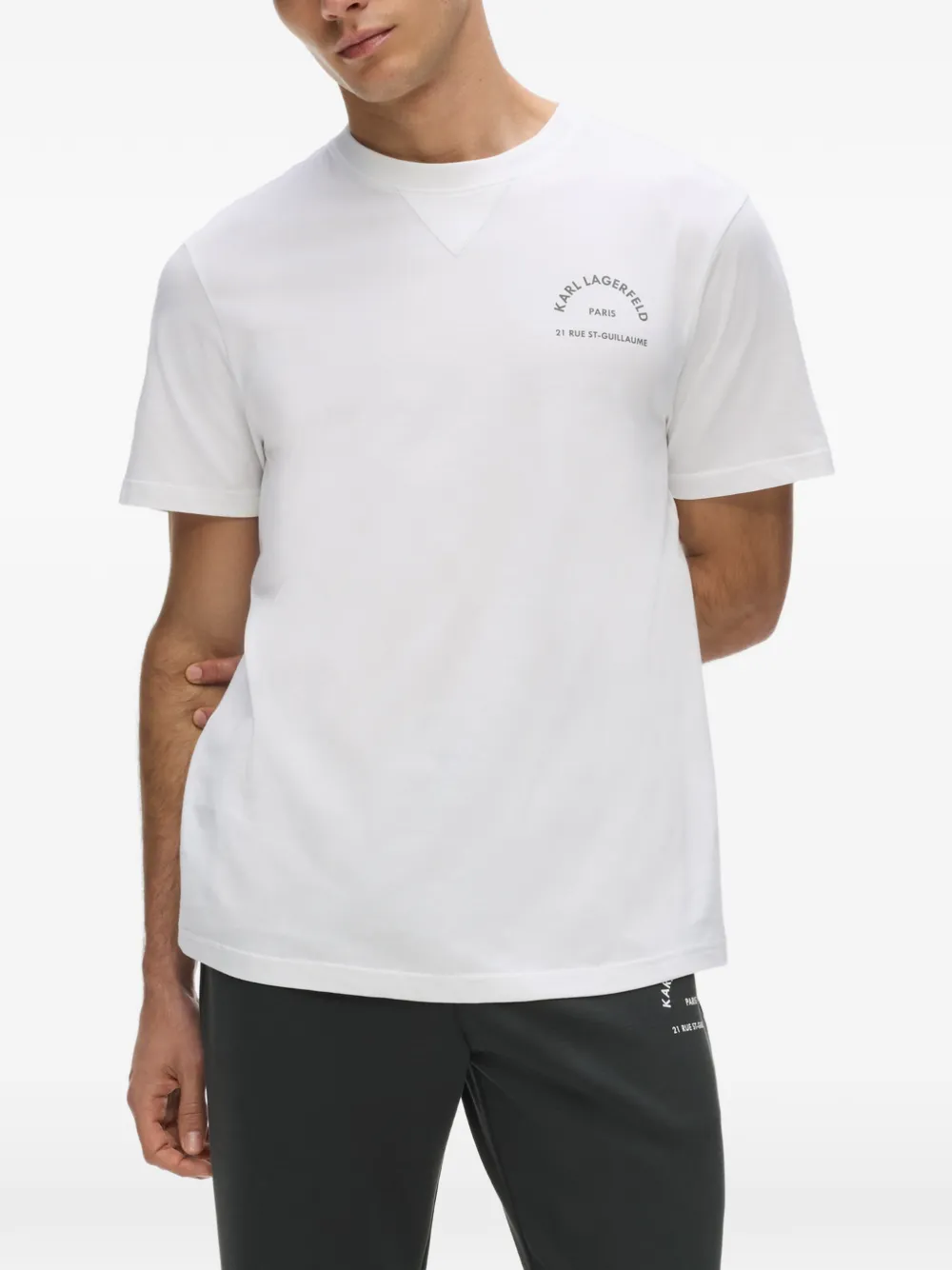 Karl Lagerfeld Rue St-Guillaume T-shirt met ronde hals Wit