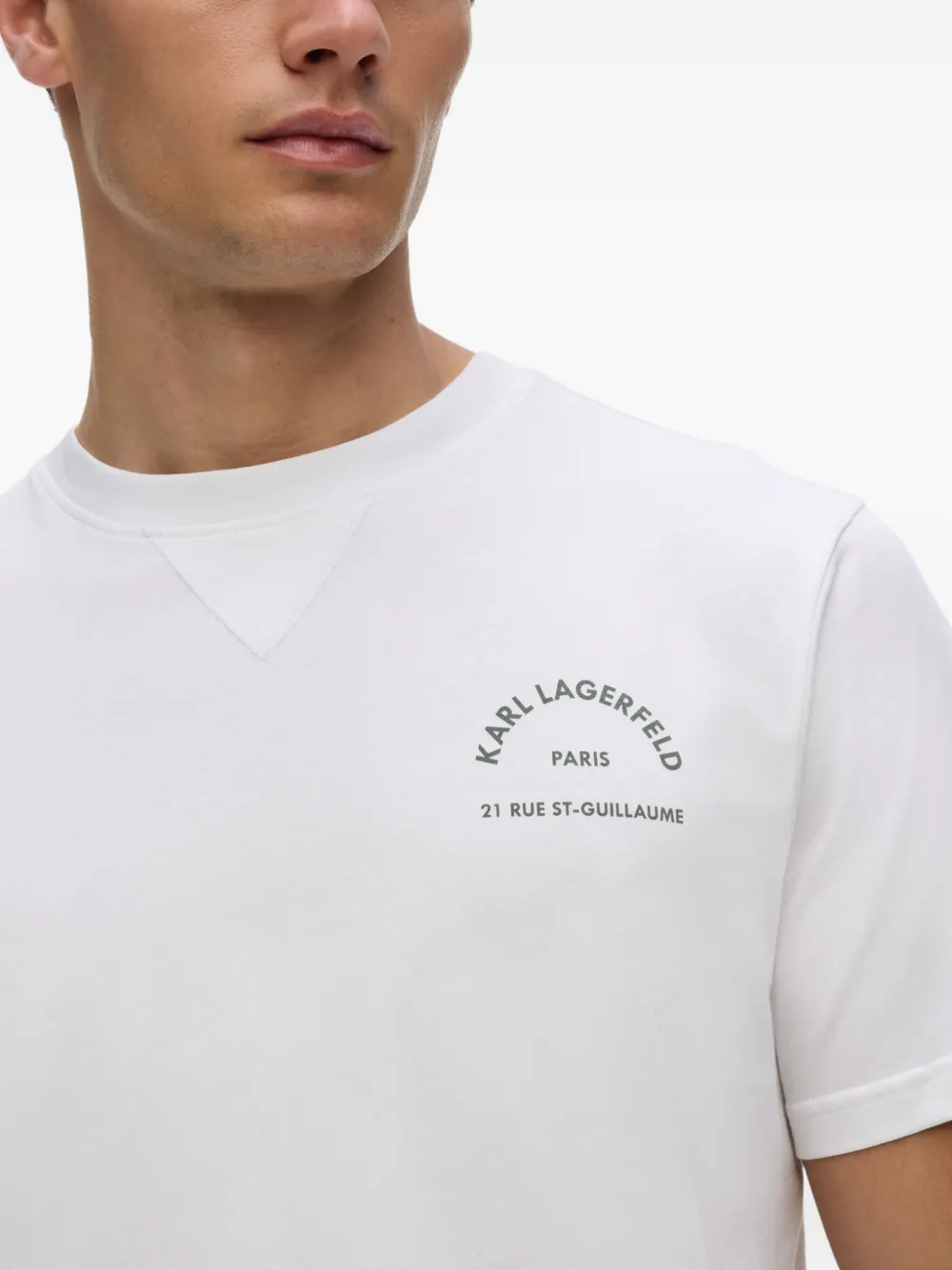 Karl Lagerfeld Rue St-Guillaume T-shirt met ronde hals Wit