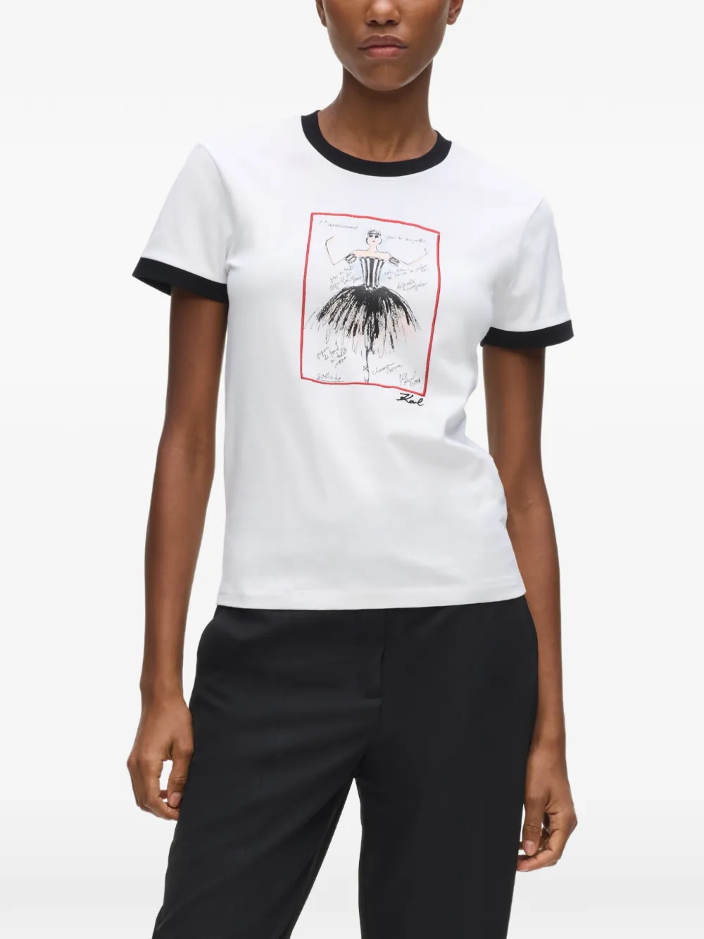Karl Lagerfeld Le Ballet T-shirt Wit